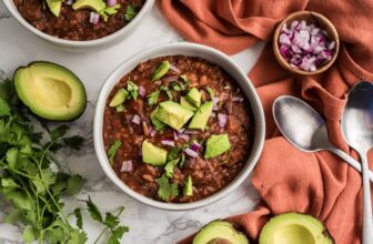 One Pot Black Bean and Rice Soup (10 Minute Meal)